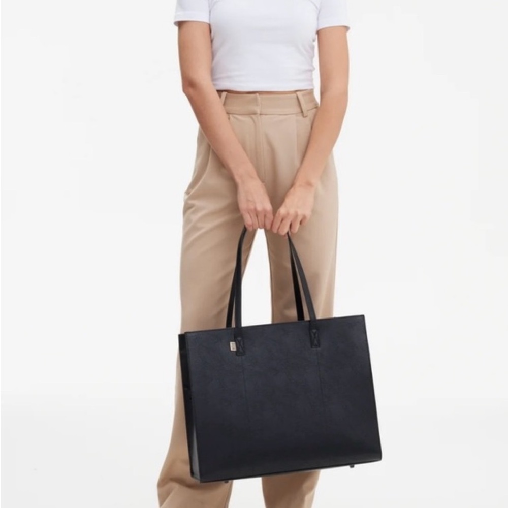 Beis Black Large Work Tote Bag